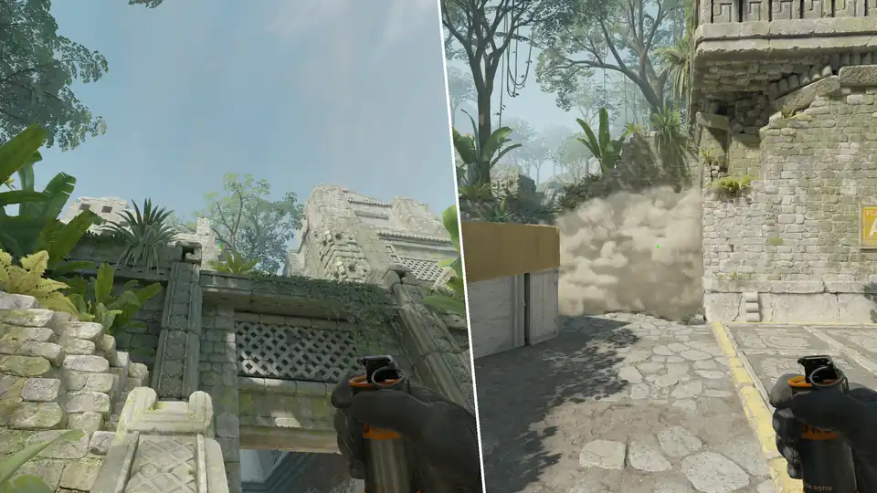 Nades Guide - Temple Smoke From Stairs