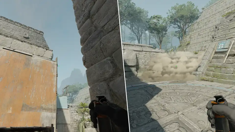 Nades Guide - B Long Smoke From Lane 2