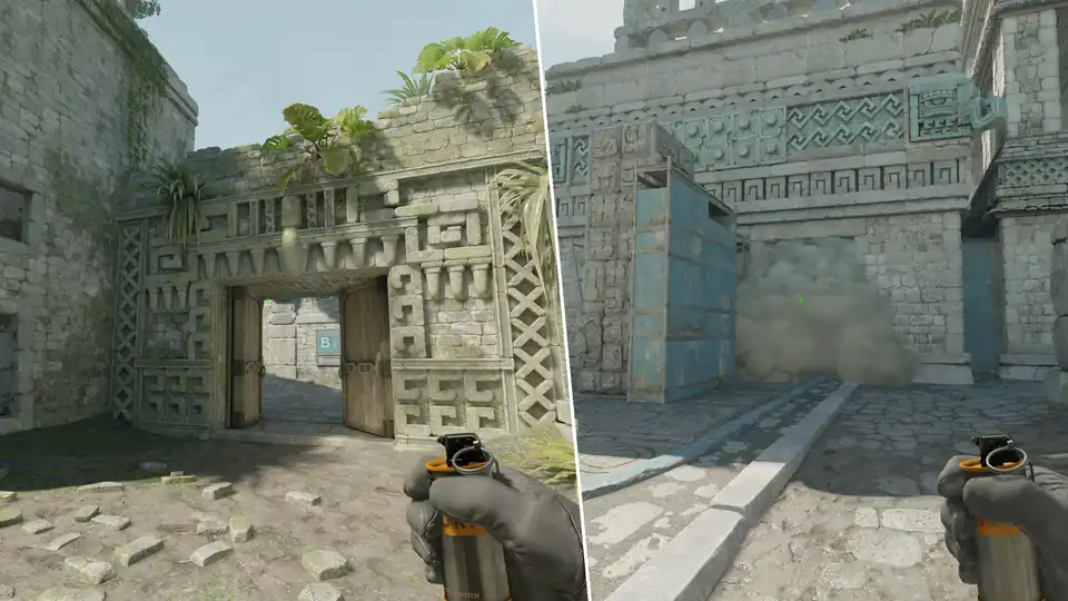 Nades Guide - House Smoke From Ruins  3