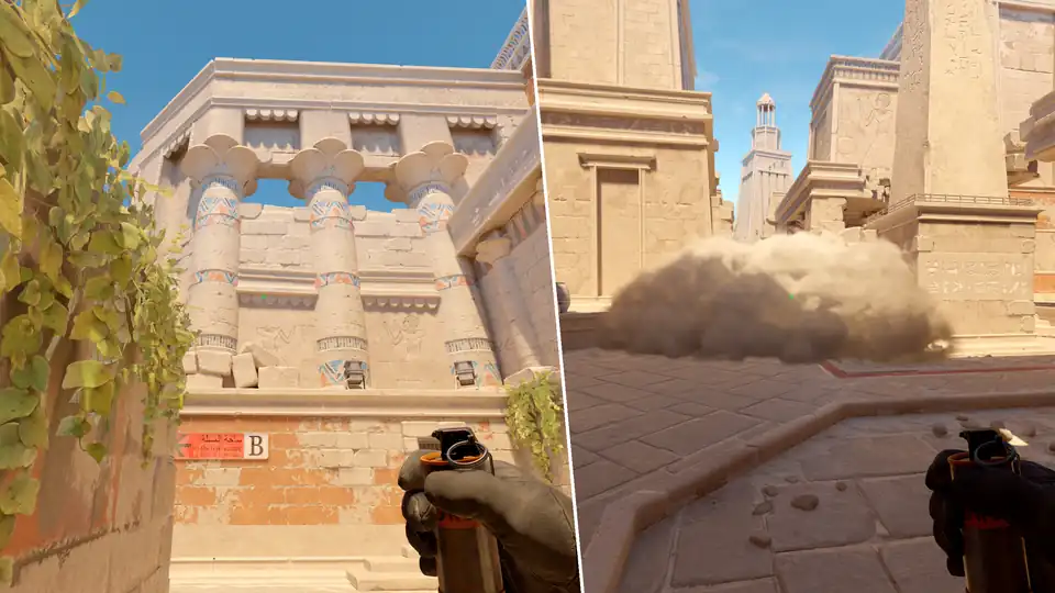 Nades Guide - B Site One Way Smoke From Ruins