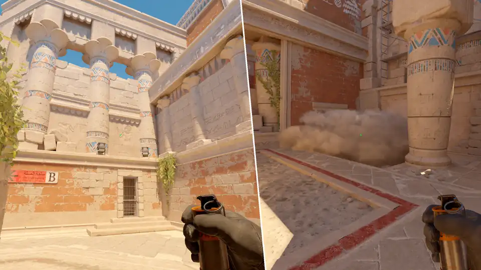 Nades Guide - EBox One Way Smoke From Ruins
