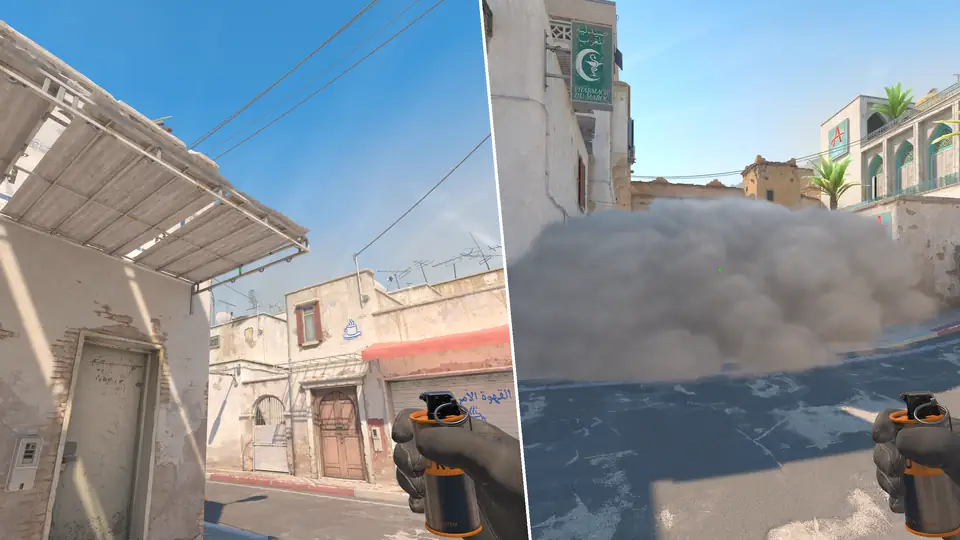 Guia de Granadas - a-site-cross-smoke-from-long-corner