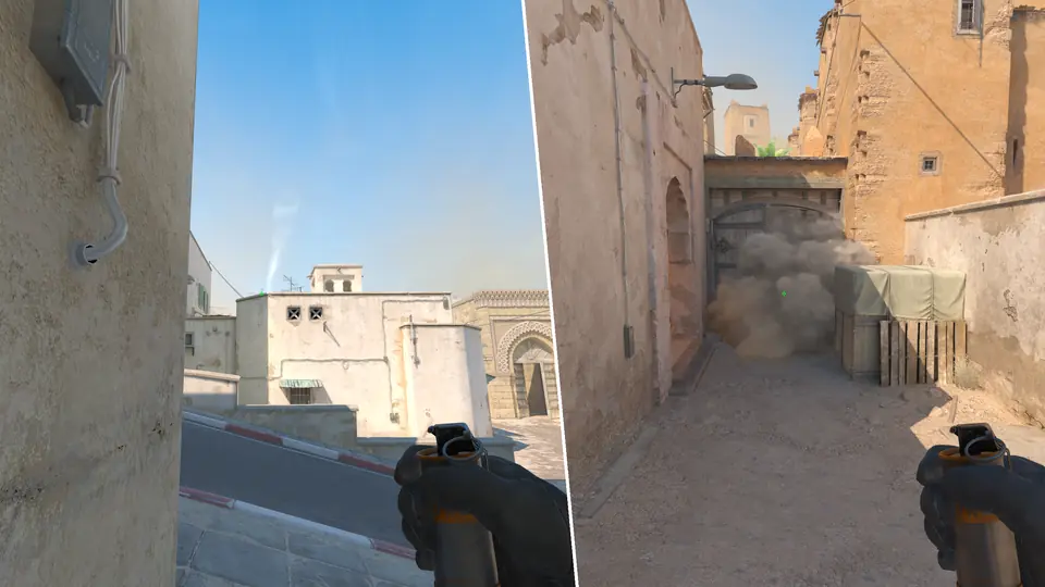 Guia de Granadas - Mid door smoke from T spawn