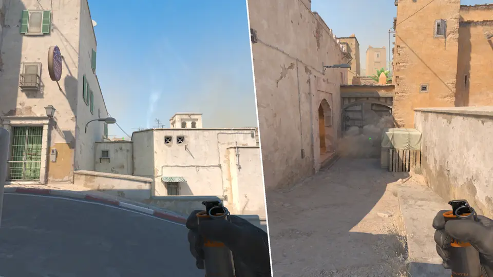 Guia de Granadas - Mid Doors Smoke From T  Spawn1