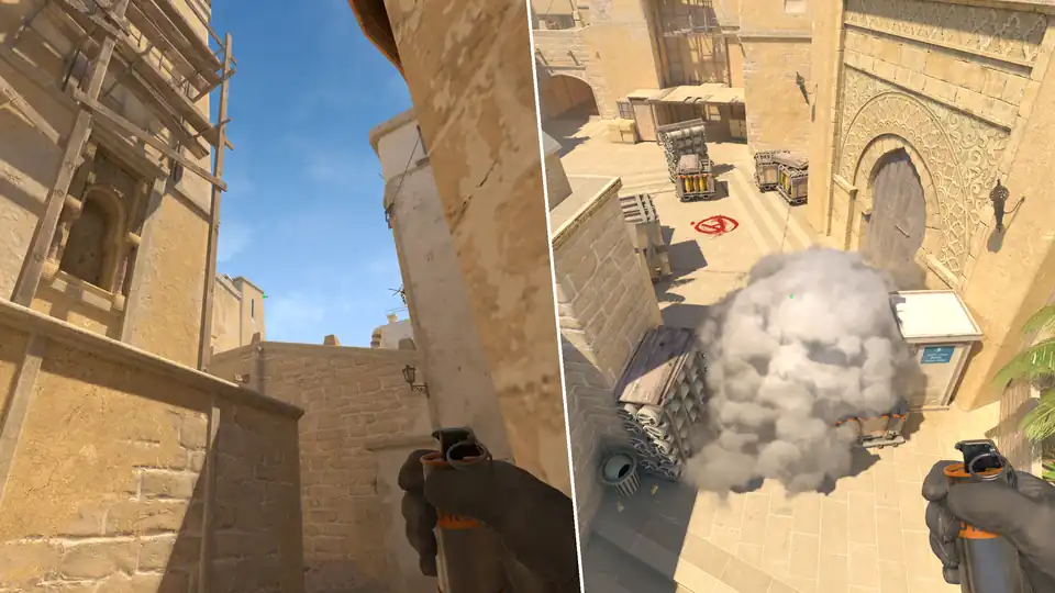 Guia de Granadas - CT Smoke From A Ramp