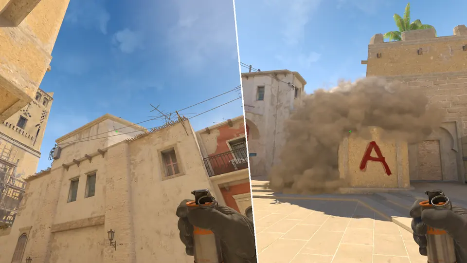 Guia de Granadas - Stairs Smoke From T Spawn1