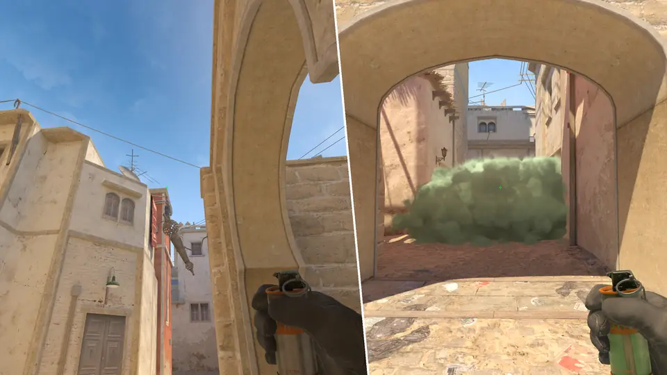Guia de Granadas - B Short Smoke From Side Alley(Rush B)