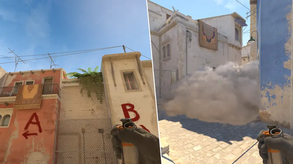 Guia de Granadas - Fast B Short Smoke From T Spawn