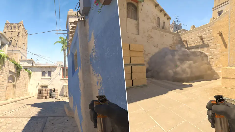 Guia de Granadas - Ramp Smoke From Side Alley
