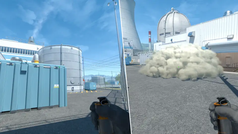 Nades Guide - Deep Red Smoke From Outside