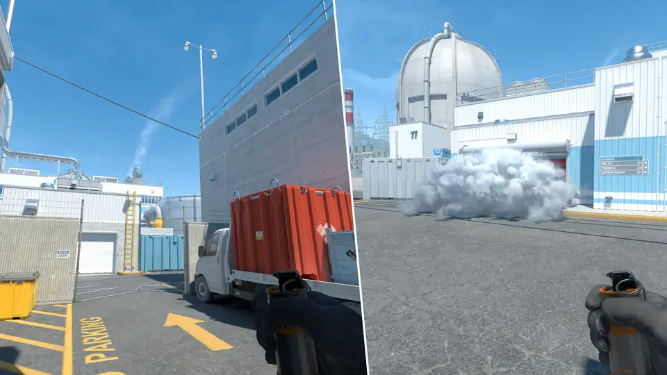 Guia de Granadas - Garage Smoke From T Spawn