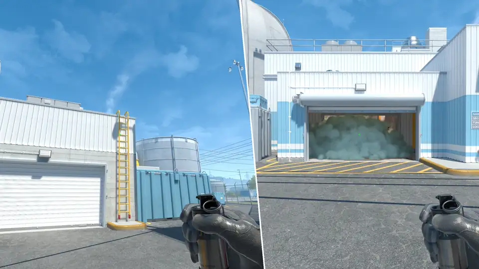Guia de Granadas - Garage Smoke From T Spawn C